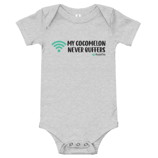 No More Buffering - RouteThis short sleeve baby onesie