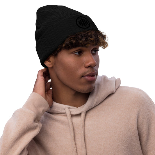 RouteThis Logo - Stealth Ribbed knit beanie (toque!)