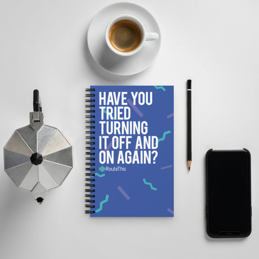 RouteThis Classic Slogan on 90s Background - Spiral notebook