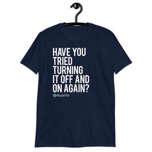 RouteThis Classic Slogan - Short-Sleeve Unisex T-Shirt in Navy Blue