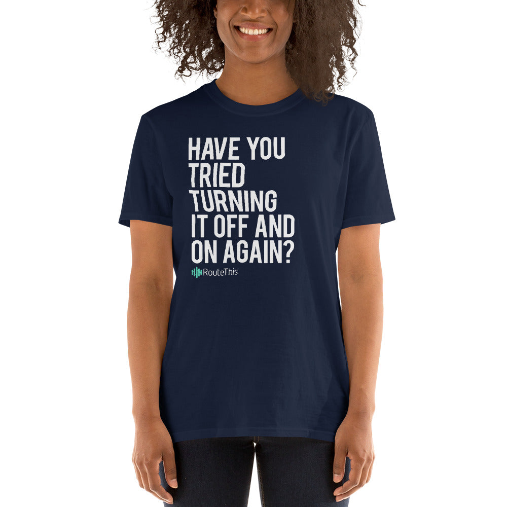RouteThis Classic Slogan - Short-Sleeve Unisex T-Shirt in Navy Blue