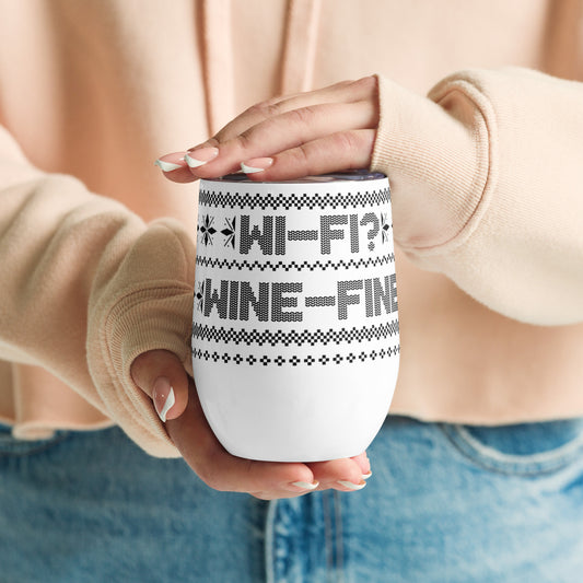RouteThis - "Wine-Fine" Ugly Sweater Design Wine tumbler