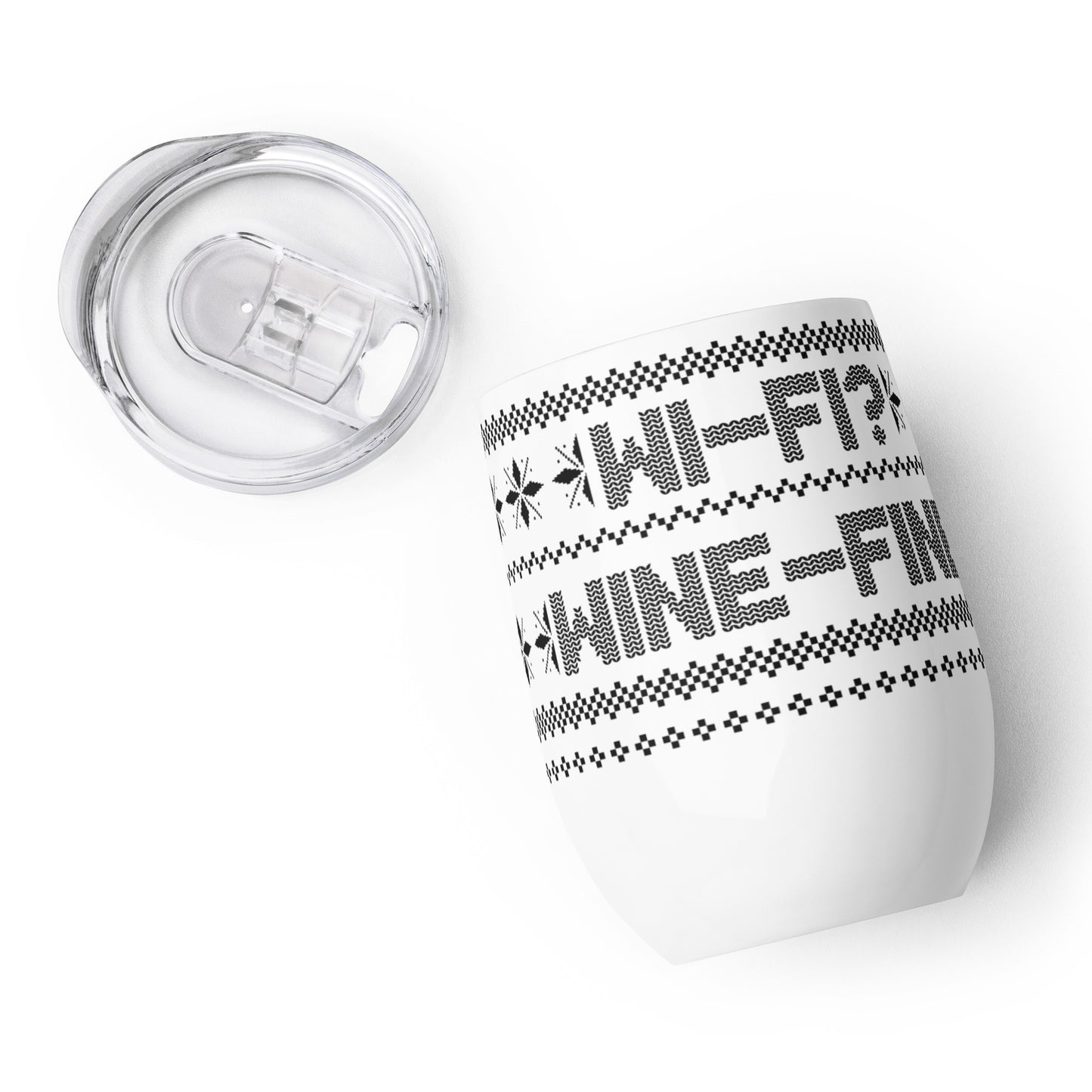 RouteThis - "Wine-Fine" Ugly Sweater Design Wine tumbler