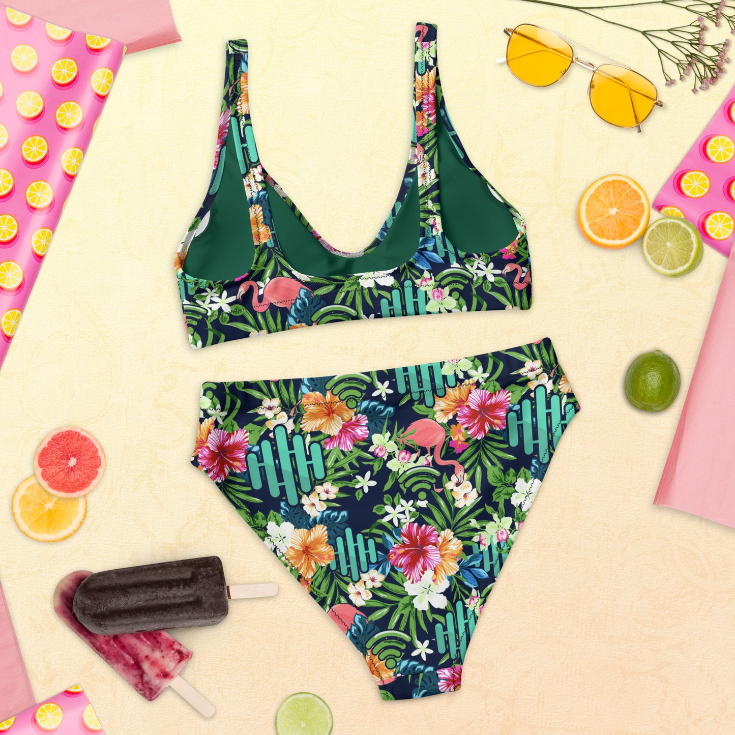 RouteThis Summer Hawaiian Print Recycled High-waisted Bikini