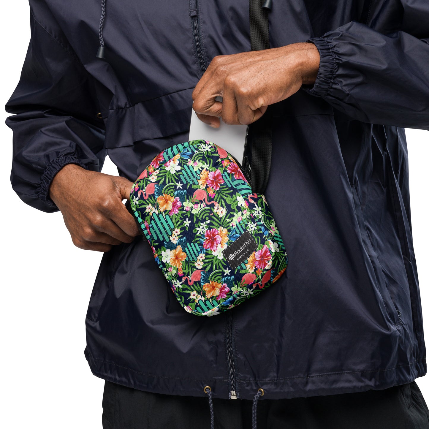 RouteThis tropical print crossbody bag