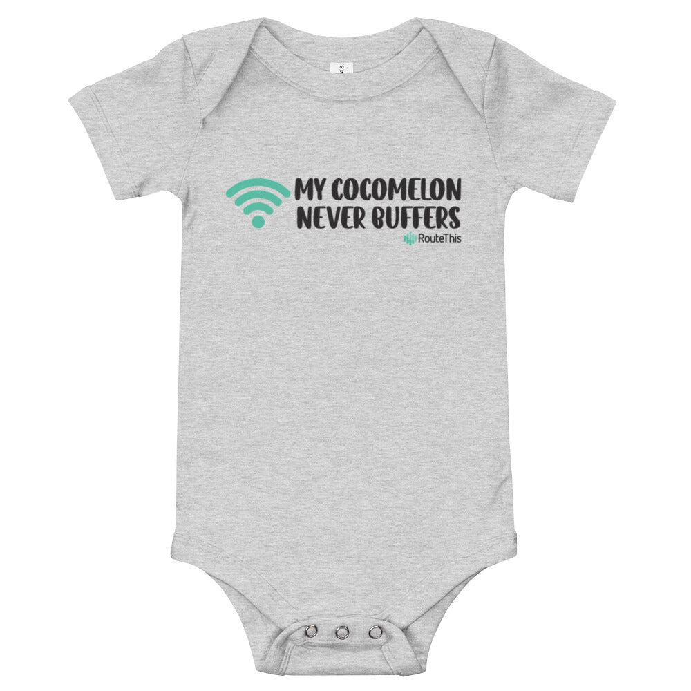 No More Buffering - RouteThis short sleeve baby onesie