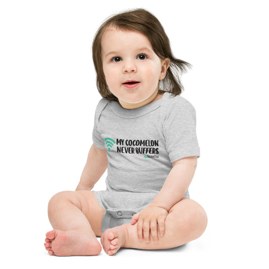 No More Buffering - RouteThis short sleeve baby onesie