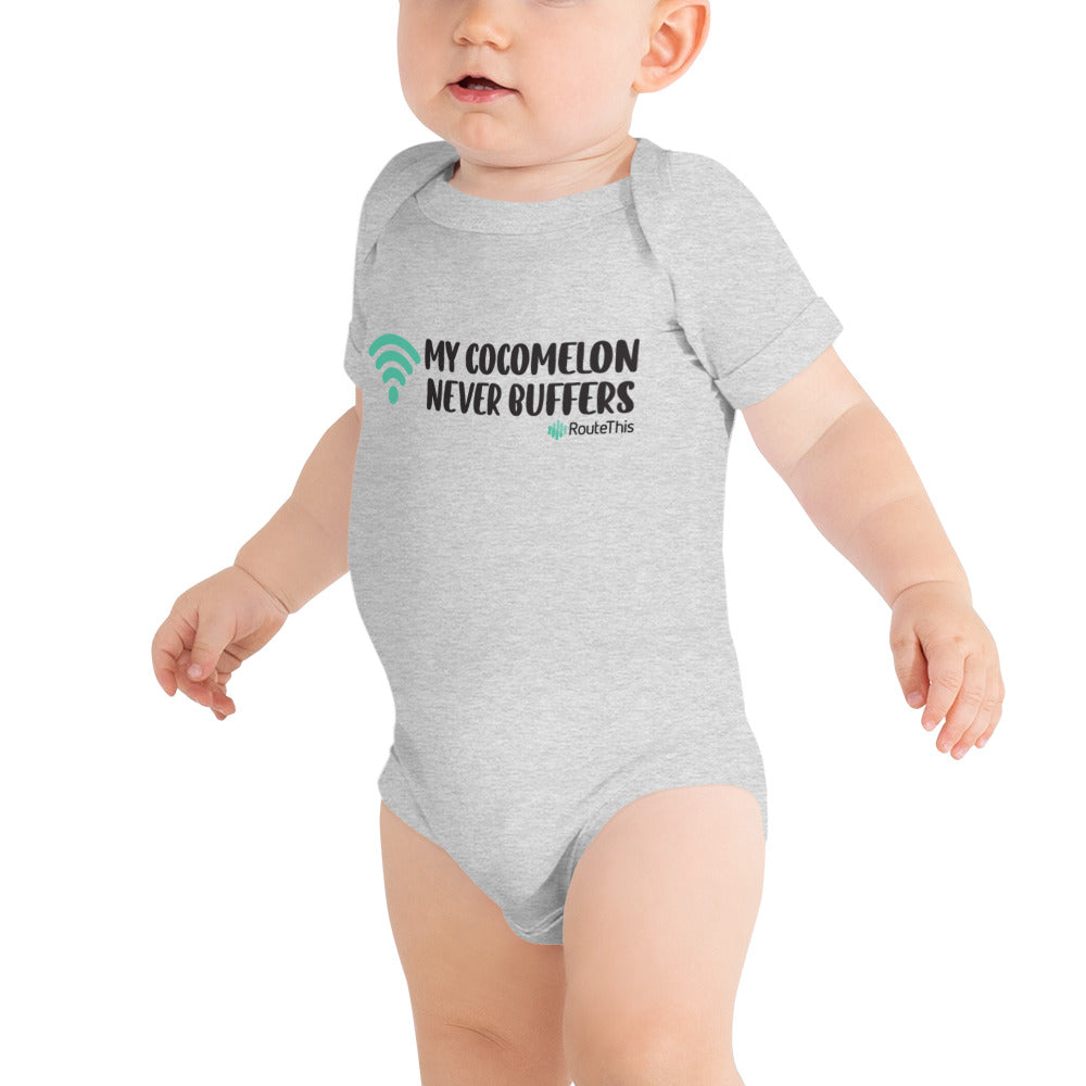 No More Buffering - RouteThis short sleeve baby onesie