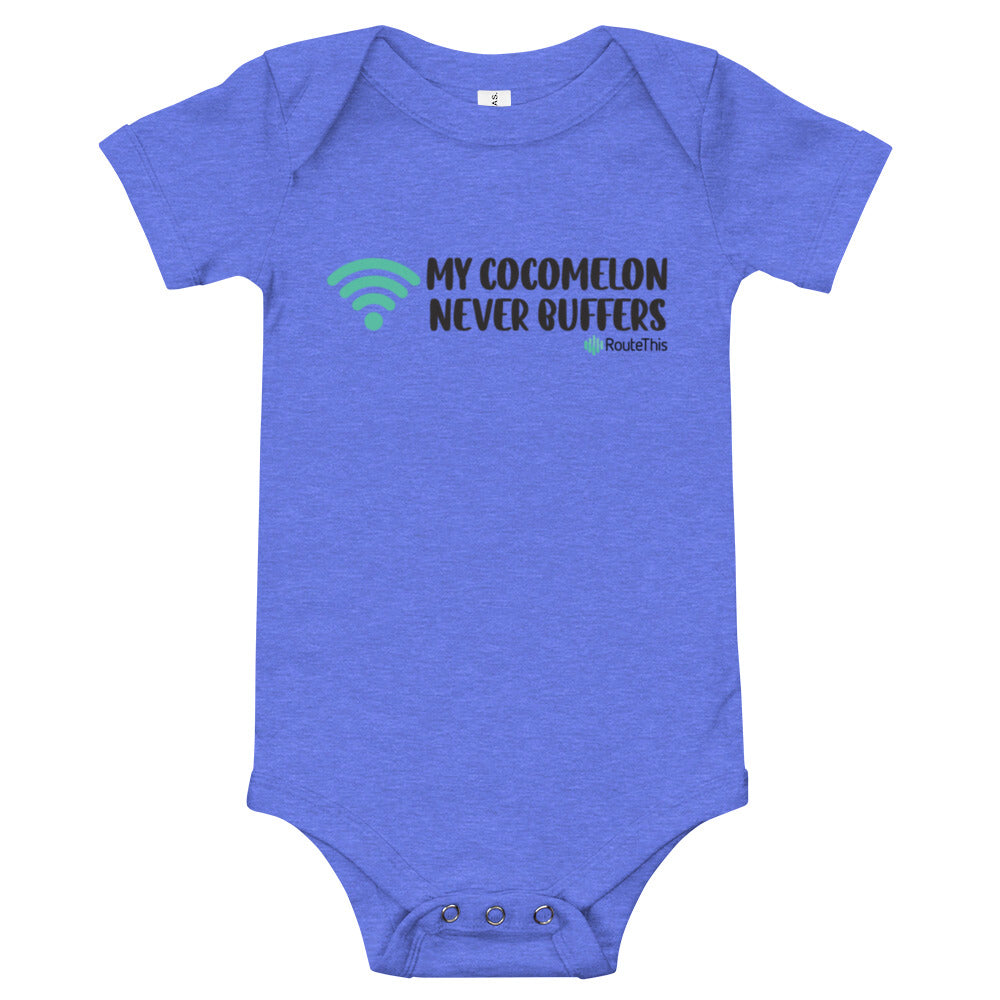 No More Buffering - RouteThis short sleeve baby onesie