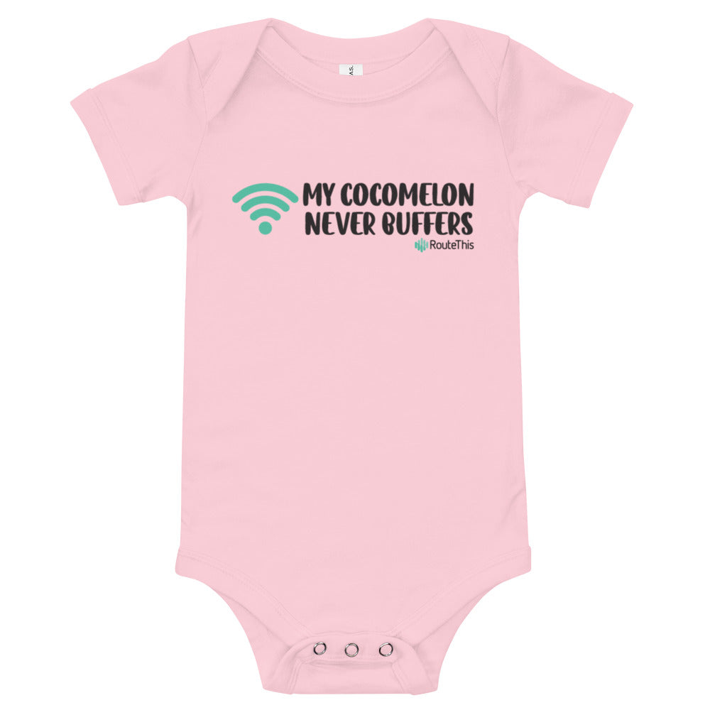 No More Buffering - RouteThis short sleeve baby onesie