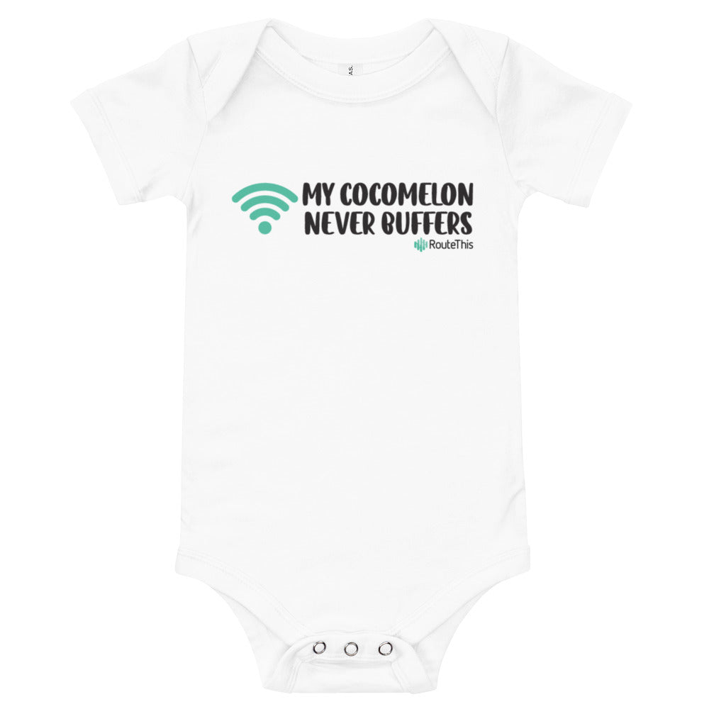 No More Buffering - RouteThis short sleeve baby onesie