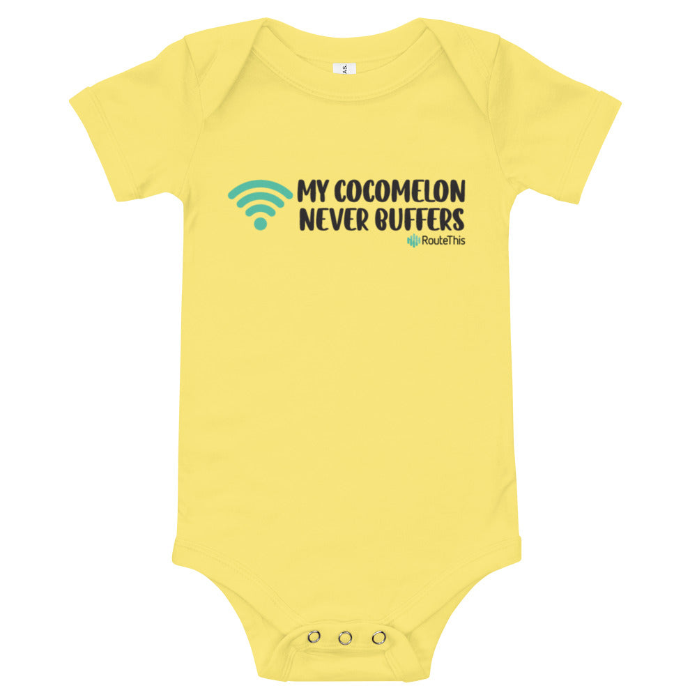 No More Buffering - RouteThis short sleeve baby onesie