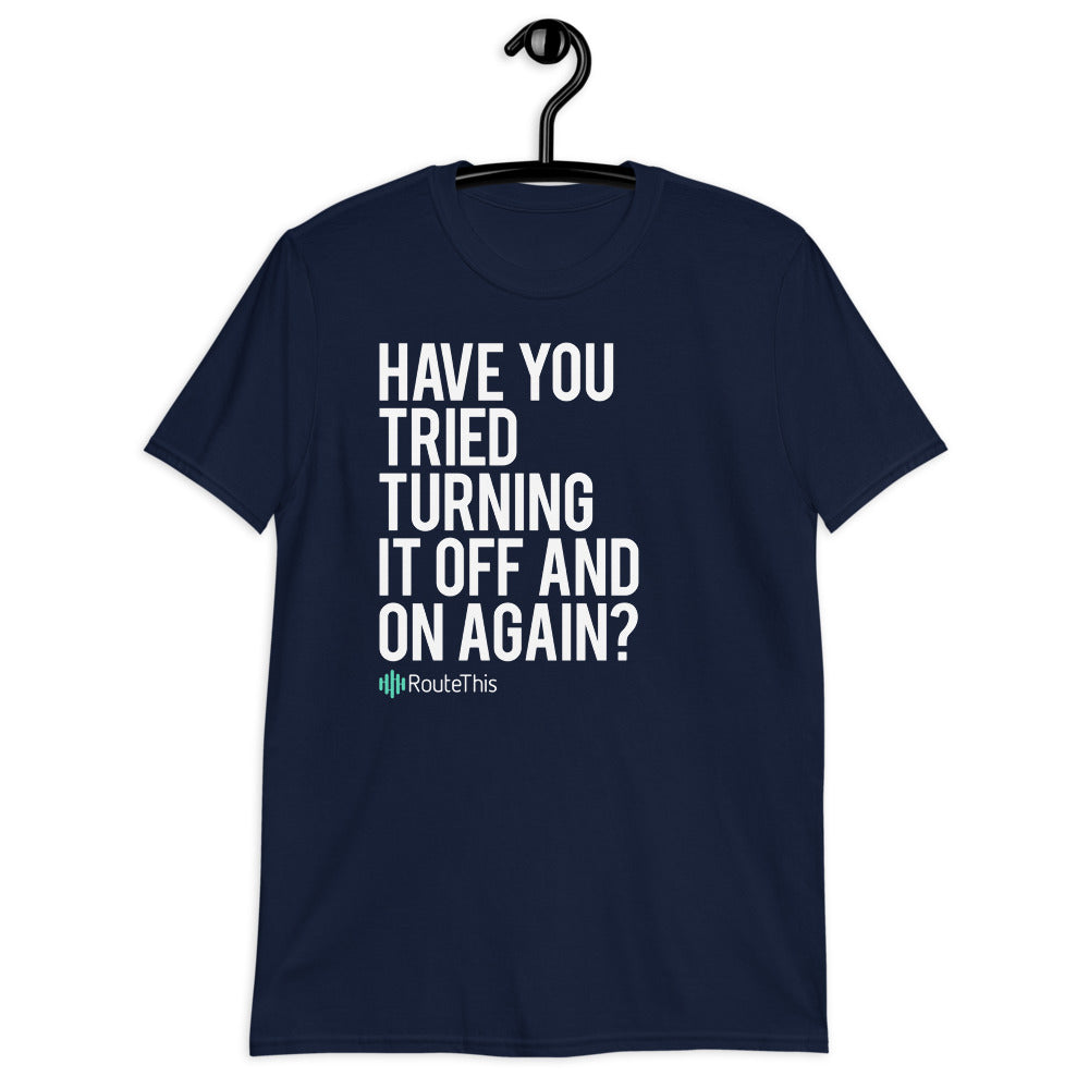 RouteThis Classic Slogan - Short-Sleeve Unisex T-Shirt in Navy Blue