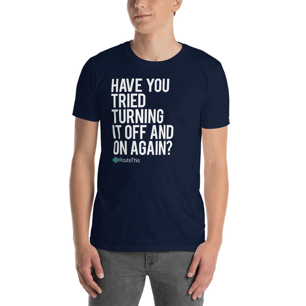 RouteThis Classic Slogan - Short-Sleeve Unisex T-Shirt in Navy Blue