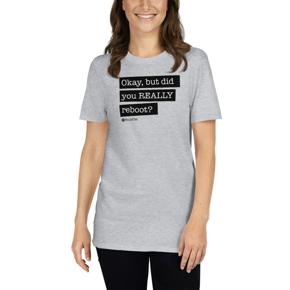 Reboot It? - Short-Sleeve Heather Grey Unisex T-Shirt