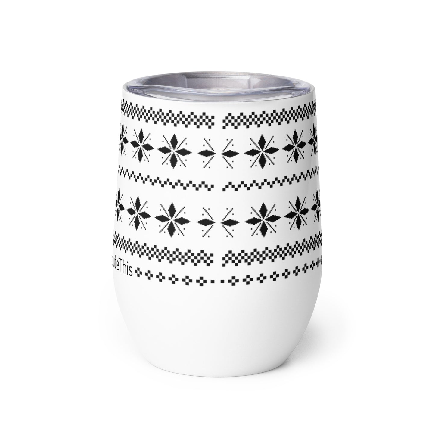 RouteThis - "Wine-Fine" Ugly Sweater Design Wine tumbler